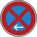Verkehrszeichen Absolutes Haltverbot Ende - Aufstellung links