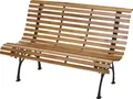 Gartenbank HWC-F97, Sitzbank Parkbank Holzbank, 2-Sitzer Gusseisen Holz 122cm 22kg  hellbraun