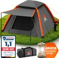 ELONEO aufblasbares Zelt für 1-3 Personen mit Vordach & Luftpumpe, Camping Zelt wasserdicht, Luftzelt ultraleicht, Inflatable Tent, Glamping Zelt mit gratis LED Licht