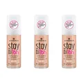 essence stay ALL DAY 16h long-lasting Foundation, Make Up, wischfest, wasserfest, Nr. 30 Soft Sand, nude, langanhaltend, mattierend, matt, vegan, ölfrei, wasserfest, 3er Pack (3 x 30ml)