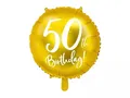5902230720275 Balon foliowy 50th Birthday 45cm złoty PartyDeco