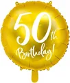 Folienballon 50. Geburtstag, Gold, 45 cm, 1 Stk.