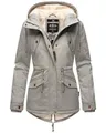 MARIKOO Damen warme Winterjacke mit kuscheliger verstellbarer Kapuze Manolya Grey Gr. S