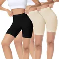 IceReco 3er Pack Radlerhose Damen Kurz für Kleid Kurze Unterm Kleid Boxershorts Leggings Sporthose Schwarz Beige Hautfarbene Blickdicht Trainingshose Reibungslos Biker Unterhosen Fahrradhose XXL