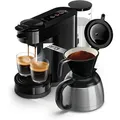 Philips Senseo Kaffeepadmaschine Switch HD6592/64, 2-in-1 Pad und Filterkaffee, 1l Kaffeekanne, aus 26% rec. Plastik schwarz