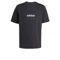 adidas Men's Essentials LINEAR Single Jersey Tee, Black/White, XL