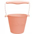 Koralowy Składane Silikonowe Wiaderko Plażowe dla Dzieci 12m+