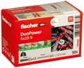 fischer DuoPower 5x25 S Dübel mit Schrauben 5 x 25 mm, 50 Stück 535458
