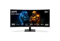 Odys XE34-UWQ-120 LED-Monitor (86 cm/34 ", 3.440 x 1.440 px, UWQHD, 1 ms Reaktionszeit, 120 Hz, VA, LED, 34" Gaming Monitor, UWQHD, 120 Hz, 1 ms, HDR10, VA, DCI 89)