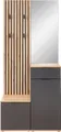 HBZ Kompaktgarderobe Simple mit Spiegel, Flurgarderobe BxHxT 88x195x35 cm (4-St) mit Bank, Paneel, Schuhkommode mit Schubkasten und Spiegel