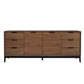 Sideboard im Vintage-Stil aus dunklem Walnussfurnier und schwarzem Metall mit Stauraum B180 cm SARTO