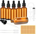 Braune Glasflasche, 100 ml, mit Pipette, 6 Stück 