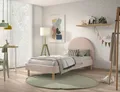 Set Polsterbett 90x200 Lattenrost Jugendbett rund Kinder Einzelbett Kinder Rosa