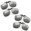 PRECORN 4er Set 3D Brille Clip-On Universale Passive 3D Brille für Brillenträger kompatibel mit vielen versch. Geräten