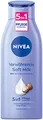 NIVEA Verwöhnende Soft Milk (400 ml), Body Milk für trockene Haut mit Tiefenpflege Serum, Feuchtigkeitspflege mit Shea Butter natürlichen Ursprungs