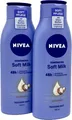 2x NIVEA Soft Milk Body Lotion 48h Feuchtigkeitspflege Shea Butter trockene Haut