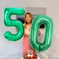 Geburtstag zahlen luftballon 50 jahre | Folienballon Grün- Folienballon in 40"-101cm Geburtstagsdeko - Ballon Zahl Deko zum Geburtstag fliegt mit Helium für Männer Frauen 50.Geburtstagsparty Jubiläum