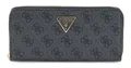 GUESS Laurel II SLG Large Zip Around Wallet L Geldbörse Coal Logo dunkelgrau Neu