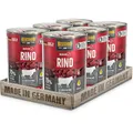 BELCANDO Baseline Nassfutter für Hunde, Rind, 6X 400g Dose, 70% Fleisch für ausgewachsene Hunde, Hundefutter nass ohne Getreide, Made in Germany