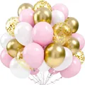 Naturlatex Ballons in Rosa Gold Weiß - 12 Zoll für Geburtstag & Hochzeit