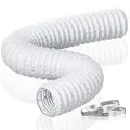 Alu Abluftschlauch 5m Flexibel PVC Schallgedämmt Lüftung 100mm x 5m weiß