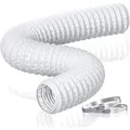 Abluftschlauch 5m, Weiß, 110mm Durchmesser, flexible PVC, schallgedämmt