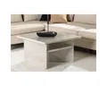 BOURGH Couchtisch LESUND Wohnzimmertisch 75x75cm - Sofa Tisch in beige Marmor Optik, mit Ablagefläche