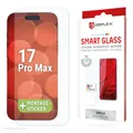 Displex Smart Glass (9H) Kompatibel mit iPhone 17 Pro Max, Montagesticker, unzerbrechlich, ultra-dünn, unsichtbar (Smart Glass)