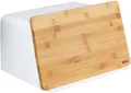 WENKO Brotkasten Modell Kubo, Bambus, Kunststoff, (1-tlg), moderne Brotbox mit integriertem Schneidebrett als Deckel