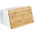 Brotkasten mit Bambusbrett, Weiß