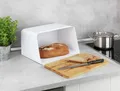 Brotkasten mit Bambusbrett Wenko, Weiß, mit integriertem Bambusschneidebrett