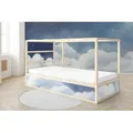 Unik Nordic Möbelfolie IKEA Kura Bett­aufkleber Set - Wolkenhimmel, (Set, 2St.}, Für die angebene Anzahl an Flächen zugeschnitten), selbstklebend, exakte Maße, wiederablösbar blau