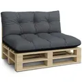 Amazinggirl Palettenkissen Outdoor Kissen Rückenkissen 120x40 cm - Auflagen für Paletten Europaletten Palettensofa und Palettenmöbel Palettenpolster Outdoorkissen Gartenkissen Graphit
