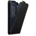 Cadorabo Hülle für Sony Xperia X COMPACT Schutz Hülle in Schwarz Flip Etui Handyhülle Case Cover