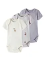Name It Kurzarmbody NBFBODY 3P SS LILAC MARBLE DEER NOOS (Packung, 3-tlg)