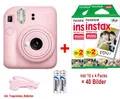 Fujifilm Instax Mini 12 blossom pink  inkl. 2x einen Doppelpack = 4x 10 Bilder
