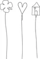 Räder Drahtobjekt Set aus 3 Haus,Herz,Kleeblatt 26x6cm