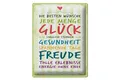 Blechschild Spruch 30x40 cm Die besten Wünsche jede Menge Glück Deko Schild