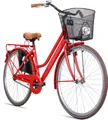 Bergsteiger Amsterdam 26 Zoll Damenfahrrad, ab 140 cm, Korb, Fahrrad-Licht, Mädchen-Fahrrad mit Rücktrittbremse, Hollandrad im Retro-Design