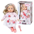 Zapf Creation 709948 Baby Annabell Sophia 43cm- weiche Stoffpuppe mit Langen blonden Haaren, rosa Puppenkleidung bestehend aus Kleid, Leggings, Schuhen, Haarband und Bürste.