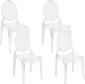BELIANI Esszimmerstuhl 4er Set Transparent Kunststoff Modern