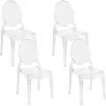 Esszimmerstuhl 4er Set Transparent Kunststoff Modern