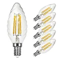 NCC-Licht 5 x LED Filament Leuchtmittel Kerze gedreht 4W = 40W E14 klar warmweiß 2700K