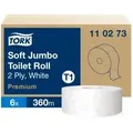 Tork Premium Toilettenpapier Jumbo T1 Premium, 2-lagig, weiß 110273 , 1 Paket = 6 Rollen à 360 Meter