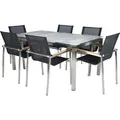 greemotion Gartenmöbel Set 6 Personen Sydney Silber / Grau inkl. Tisch - Silber/Grau