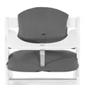 hauck Sitzkissen für Alpha+, Beta+ & Arketa Holzhochstuhl Highchair Pad Select, Anti-Rutsch Noppen, Doppelte Polsterung an Rückenlehne, Einfache Befestigung am Kinderstuhl (Dark Grey)