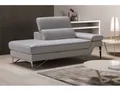 Ottomane EGOITALIANO Princess, elegantes Designsofa mit erstklassigem Sitzkomfort , grau (stone), B:177cm H:95cm T:108cm, Leder »BULL« (echtes Rindsleder). Geschliffenes, pigmentiertes und behandeltes Rindsleder mit einer Dicke von 1, 3-1, 5 mm. Dieses Leder zeigt eine ziemlich weiche Hand mit einem halb undurchsichtigen Aussehen. Es handelt sich um ein geschütztes Leder. Eine leichte Deckschicht schützt sie vor Flecken, ohne ihre ursprünglichen Eigenschaften zu verändern. Die geschützten Leder kombinieren die Vorteile von Natürlichkeit und Weichheit mit einer guten Beständigkeit gegen Verschleiß und Ausbleichen. Das Vorhandensein der charakteristischen Zeichen, die das Leben des Tieres bestimmen, wie Narben, Körnungsunterschiede, Falten, Adern, Disharmonien in Farbtönen, beweisen ihre absolute Echtheit und großen Wert., Sofas, Ottomane, inkl. verstellbarem Kopfteil und edle Designmetallfüße
