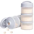 Termichy Milchpulver Portionierer Baby Stapelbar Milchpulver Aufbewahrungsbox 2 Stück (Grau)