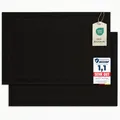 Komfortec Badvorleger Set 2 Teilig, Frottee Duschvorleger, Waschbar Duschmatte & Badteppich, 800 g/m² &100% Baumwolle, Saugfähig & Schnelltrocknend, 50 x 80 cm, Schwarz