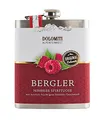 Dolomiti Bergler Himbeer Flachmann 0,2 l – Fruchtiger Himbeerschnaps 35% vol. – Edelstahl-Flachmann für unterwegs – Alpiner Genuss beim Wandern, Ausflügen & Radfahren – Original aus Österreich
